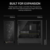 Corsair Frame 5000D RS Mid-Tower PC Case; 4X RS 140 PWM Fans; 2X 2.5'' ; 1X 3.5''; Black.
