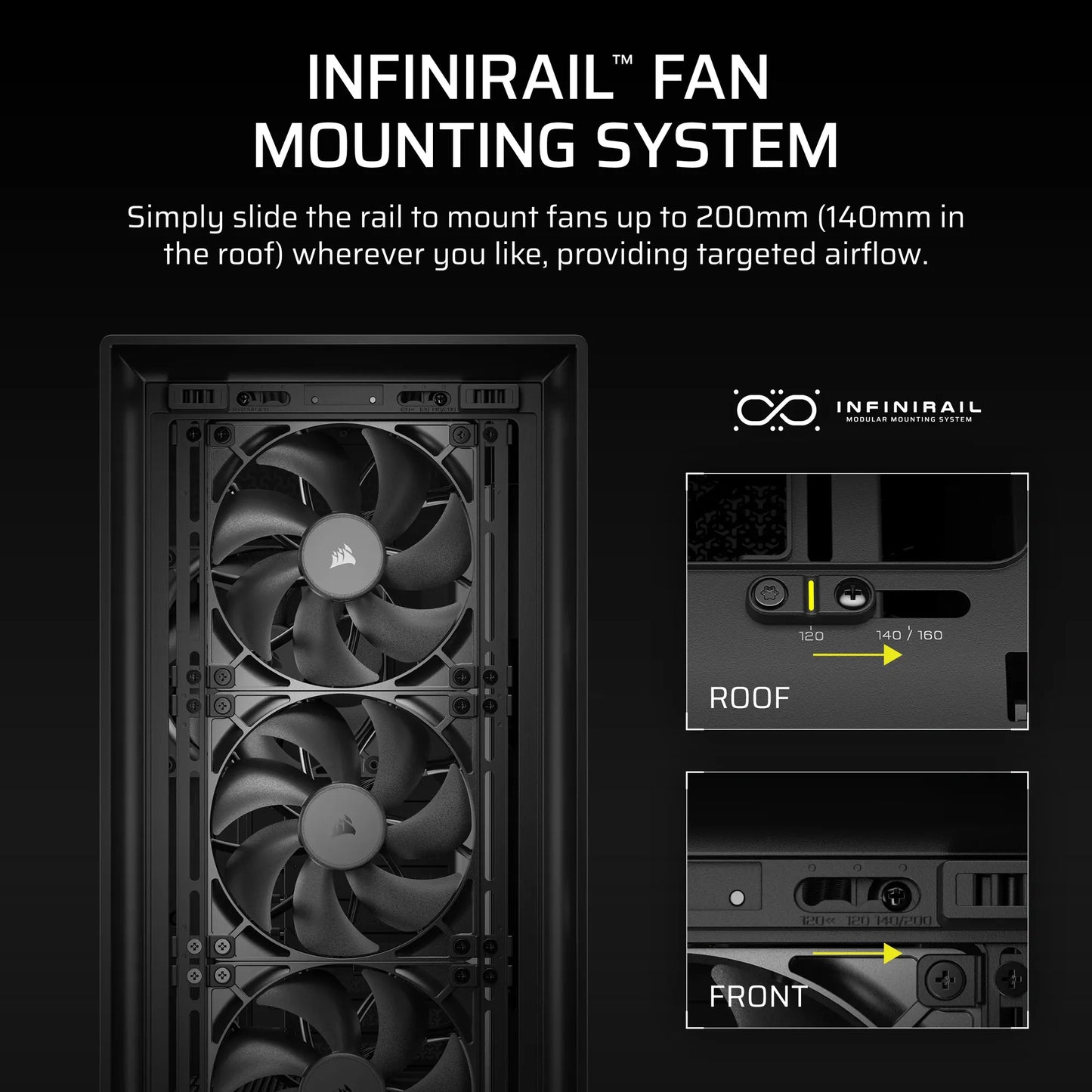 Corsair Frame 5000D RS Mid-Tower PC Case; 4X RS 140 PWM Fans; 2X 2.5'' ; 1X 3.5''; Black. image 3