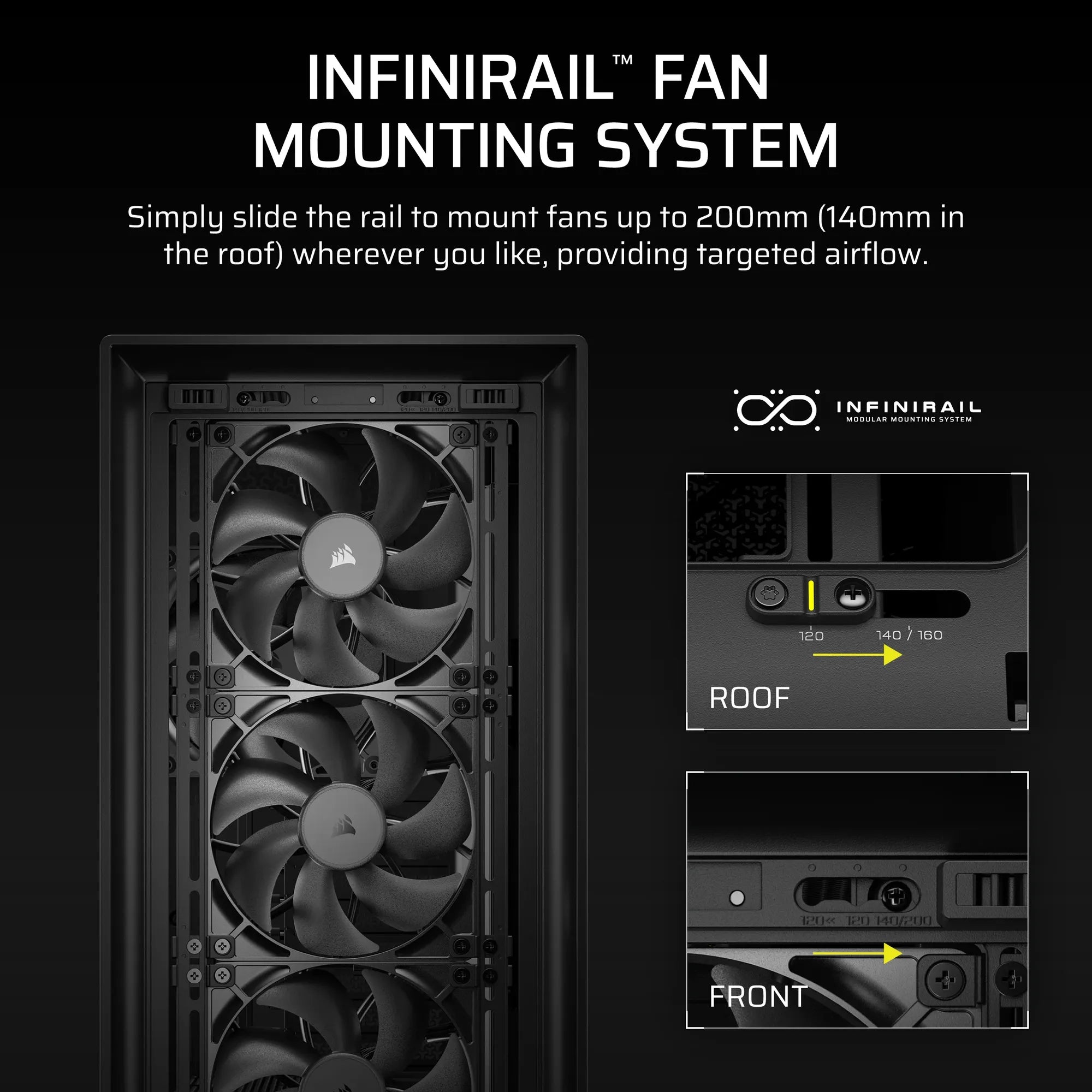 Corsair Frame 5000D RS Mid-Tower PC Case; 4X RS 140 PWM Fans; 2X 2.5'' ; 1X 3.5''; Black. image 3