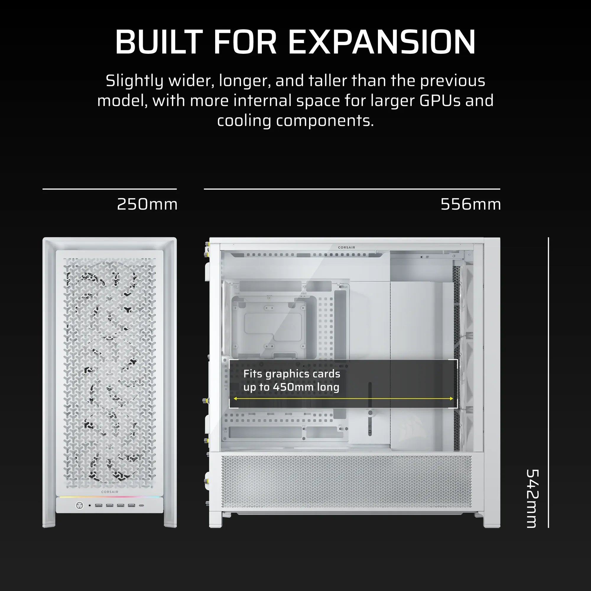 Corsair Frame 5000D RS Mid-Tower PC Case; 4X RS 140 PWM Fans; 2X 2.5'' ; 1X 3.5''; image 3