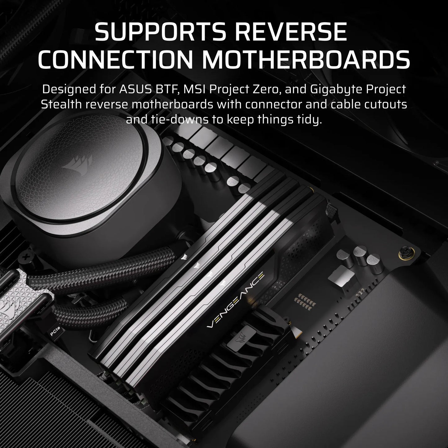 Corsair Frame 5000D RS ARGB Mid-Tower PC Case; 4X RS140 ARGB Fans; 2X 2.5'' ; 1X 3.5'' ; Black. image 3