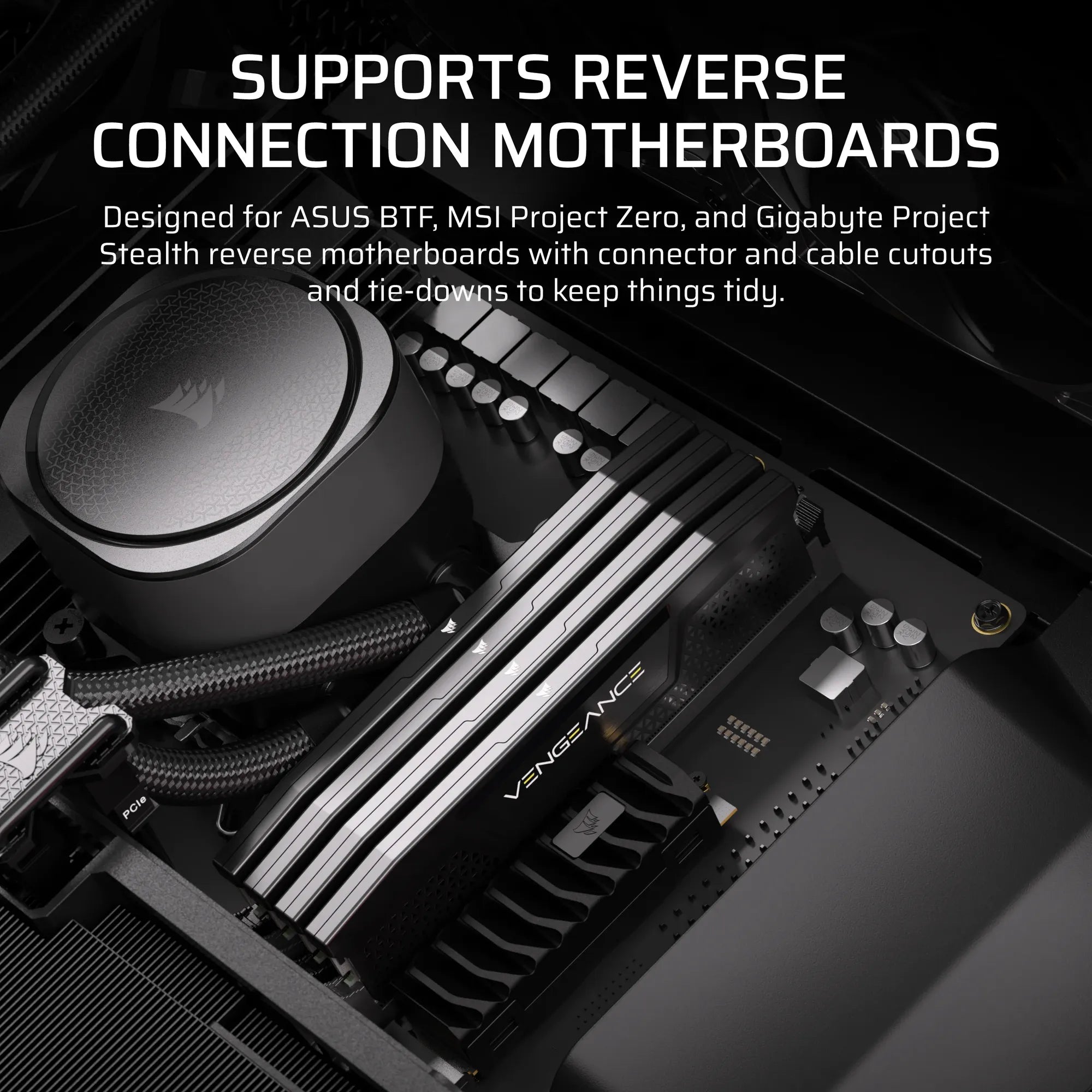 Corsair Frame 5000D RS ARGB Mid-Tower PC Case; 4X RS140 ARGB Fans; 2X 2.5'' ; 1X 3.5'' ; Black. image 3