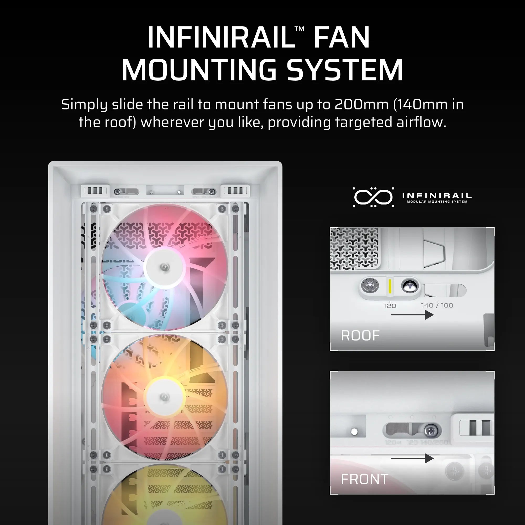 Corsair Frame 5000D ARGB RS Mid-Tower PC Case; 4X 4X RS140 ARGB Fans; 2X 2.5'' ; 1X 3.5'' ; White. image 5