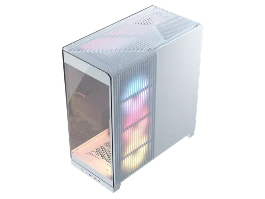Corsair Frame 4500X Rs-R ARGB Panoramic Glass Mid-Tower PC Case;includes 3X RS120-R ARGB Fans ; 4X 2.5'' ; 2X 3.5'' ; White