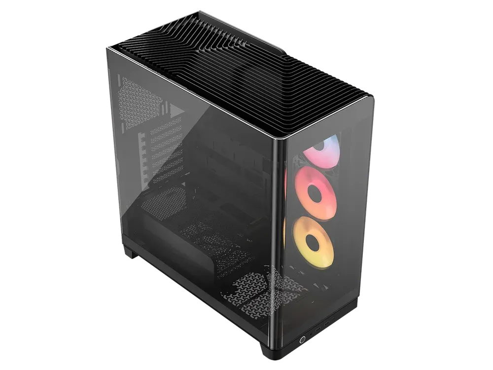 Corsair Frame 4500X Lx-R RGB Link Panoramic Glass Mid-Tower PC Case; 3X RGB Fans Inclided; 4X 2.5'' ; 2X 3.5''; Black
