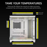 Corsair Air 5400 Rs-R ARGB Triple Chamber Mid-Tower PC Case ; 3X Fans Included; 2X 2.5'' ; 1X 3.5'' White image 4