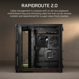 Corsair Air 5400 Lx-R RGB Icue Link Triple Chamber Mid-Tower PC Case ;3X Fans INCLUDED;2X 2.5'' ; 1X 3.5''; Black image 4