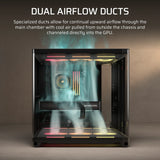 Corsair Air 5400 Lx-R RGB Icue Link Triple Chamber Mid-Tower PC Case ;3X Fans INCLUDED;2X 2.5'' ; 1X 3.5''; Black image 5