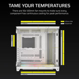 Corsair Air 5400 Lx-R RGB Icue Link Triple Chamber Mid-Tower PC Case ;3X Fans INCLUDED;2X 2.5'' ; 1X 3.5''; White image 2