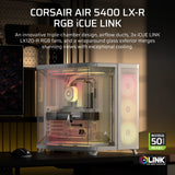 Corsair Air 5400 Lx-R RGB Icue Link Triple Chamber Mid-Tower PC Case ;3X Fans INCLUDED;2X 2.5'' ; 1X 3.5''; White image 4