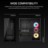 Corsair 3500X Rs-R ARGB Tempered Glass Mid-Tower PC Case; Black image 5