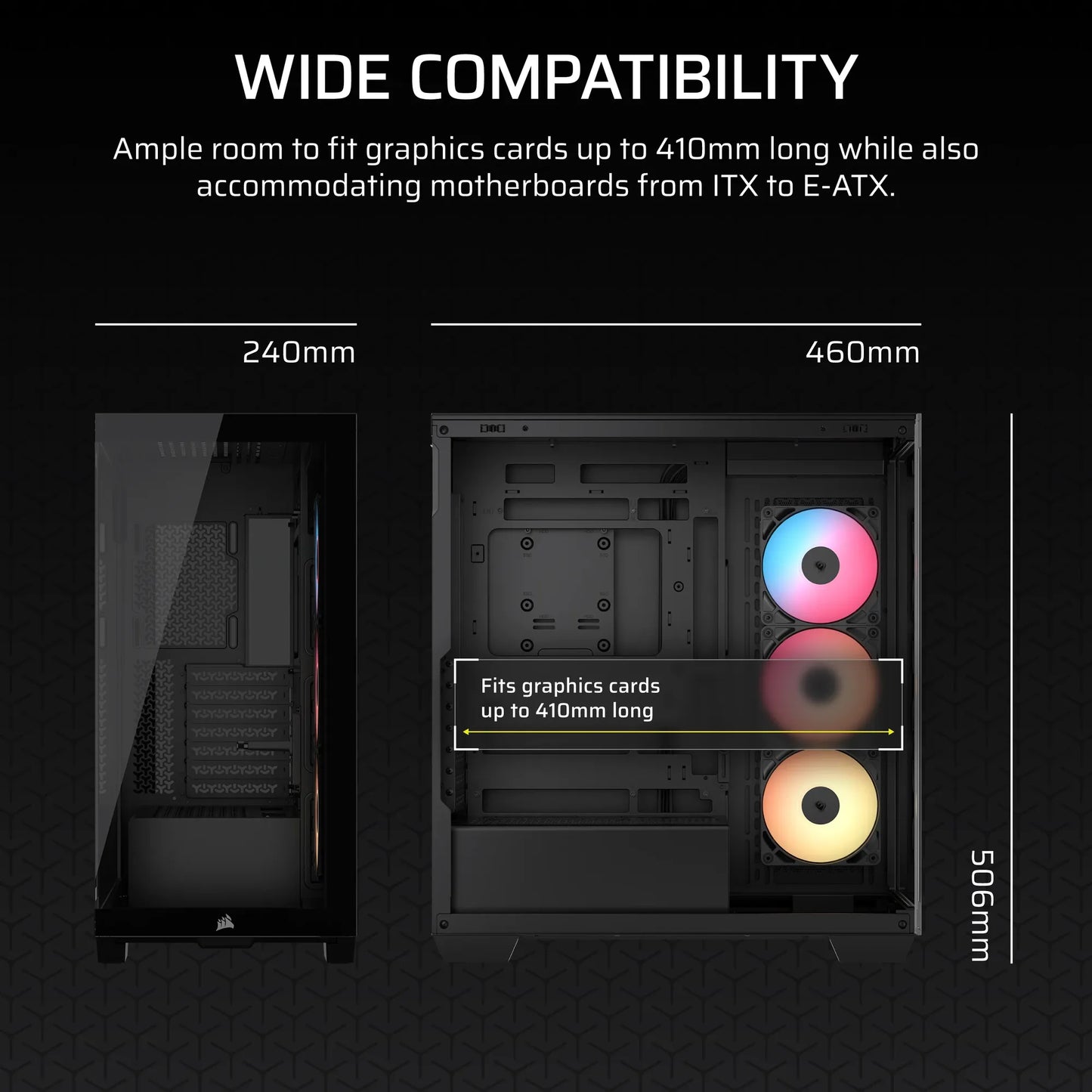 Corsair 3500X Rs-R ARGB Tempered Glass Mid-Tower PC Case; Black image 5