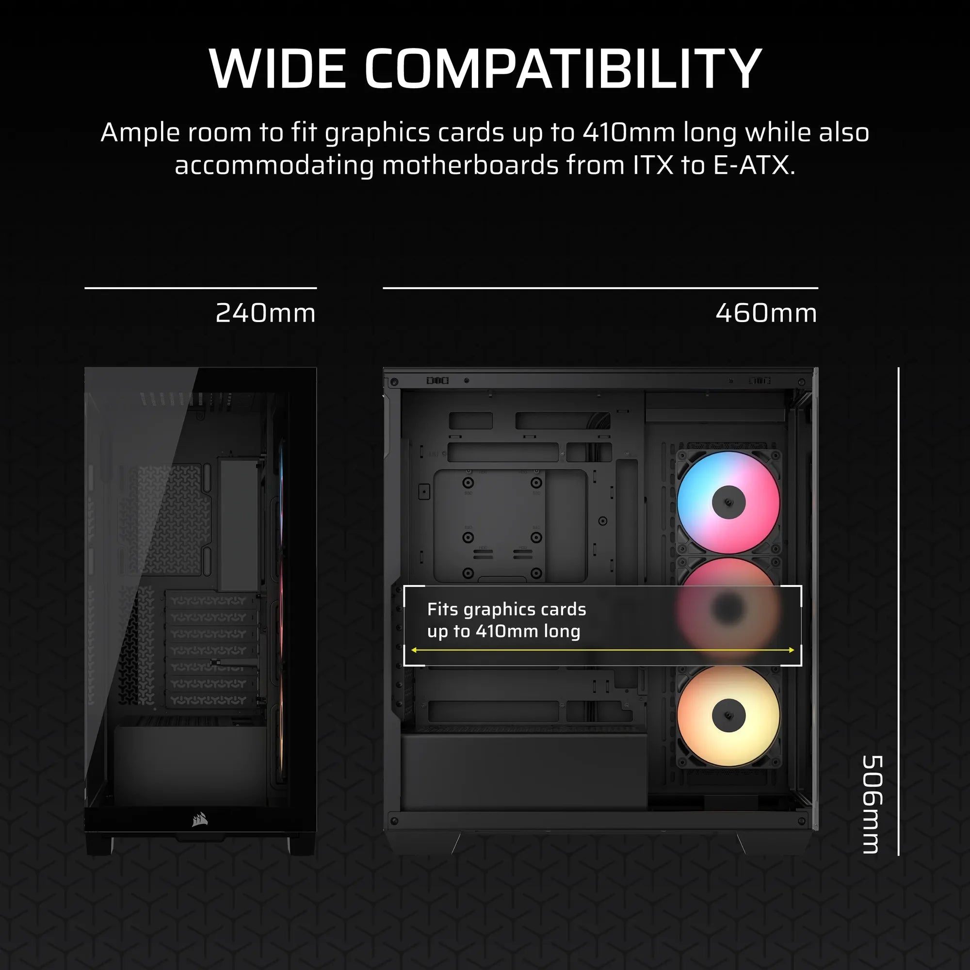 Corsair 3500X Rs-R ARGB Tempered Glass Mid-Tower PC Case; Black image 5