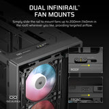 Corsair Frame 4000D Lcd RS ARGB Premium Mid-Tower PC Case; Includes 4X RS120 PWM ARGB Fans; Xeneon Edge; Black.