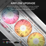 Corsair Frame 4000D Lcd RS ARGB Premium Mid-Tower PC Case; Includes 4X RS120 PWM ARGB Fans; Xeneon Edge; White.