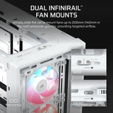 Corsair Frame 4000D Lcd RS ARGB Premium Mid-Tower PC Case; Includes 4X RS120 PWM ARGB Fans; Xeneon Edge; White. image 2
