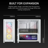 Corsair Frame 4000D Lcd RS ARGB Premium Mid-Tower PC Case; Includes 4X RS120 PWM ARGB Fans; Xeneon Edge; White. image 4