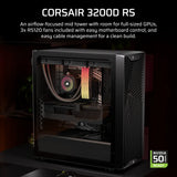 Corsair 3200D RS Mid-Tower PC Case; 3X RS120 Fans Incl White. image 4