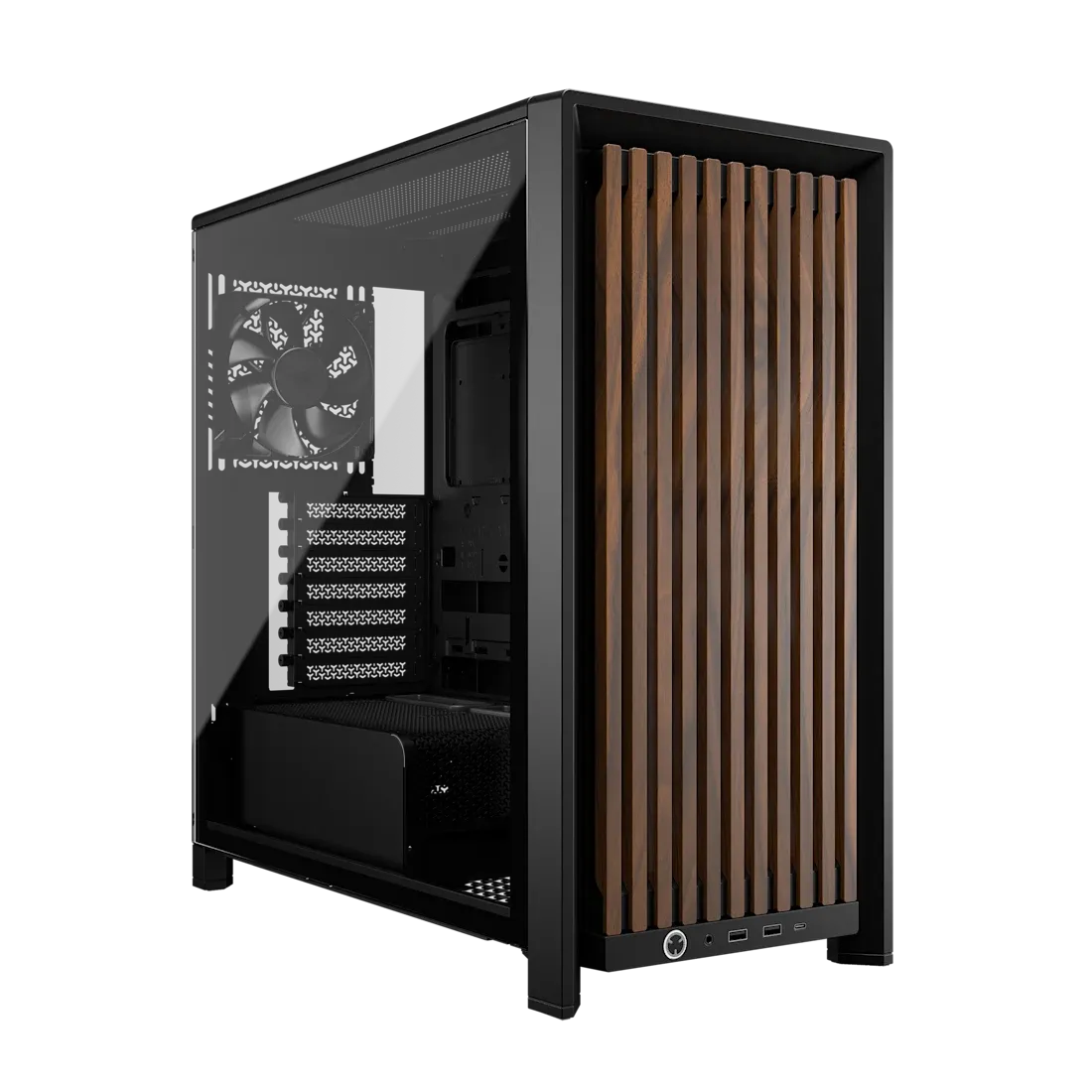Corsair Frame 4000D RS Wood Modular High Airflow Mid-Tower PC Case; 4X RS Fans; Black & Walnut. image 3