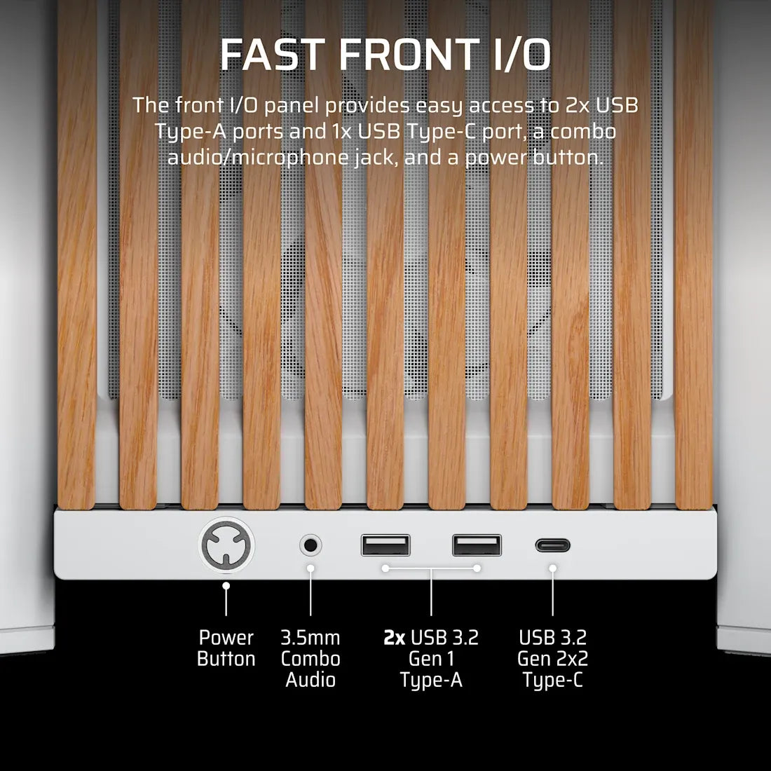 Corsair Frame 4000D RS Wood Modular High Airflow Mid-Tower PC Case; 4X RS Fans; White & Oak. image 2