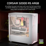 Corsair 3200D RS ARGB Mid-Tower PC Case; 3X RS120 ARGB Fans Incl White. image 5