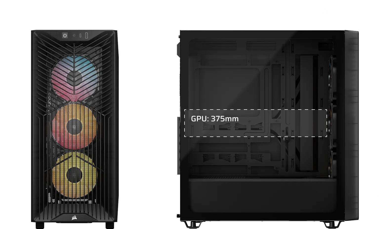 Corsair 3200D RS ARGB Mid-Tower PC Case; 3X RS120 ARGB Fans Incl Smoke. image 3