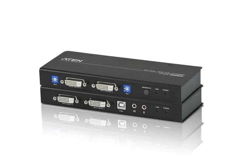 Aten USB Dvi Dual View Kvm Extender / Cat 5 Kvm Extender/W/(us/Eu/Uk/Out) Adp image 4