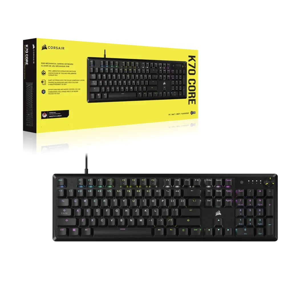 Corsair K70 Core RGB Mechanical Gaming Keyboard Corsair Red Linear Switches image 5