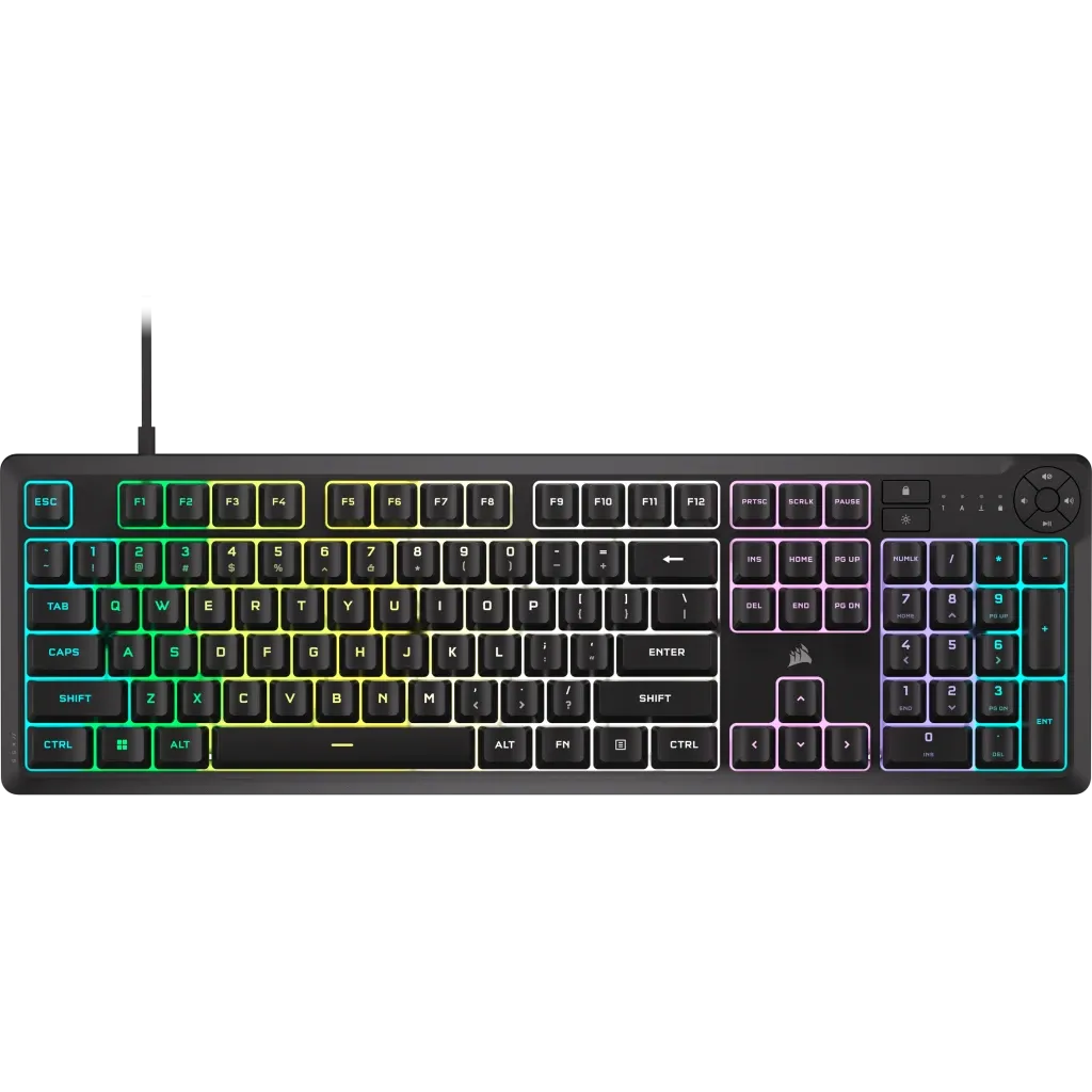 Corsair K55 Core Gaming Keyboard; Backlit Zoned RGB LED; Rubberdome image 4