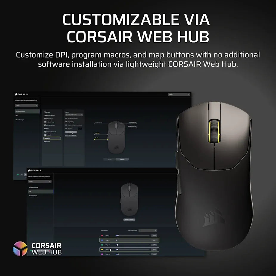 Corsair Sabre V2 Pro Ultralight Wireless Gaming Mouse Black; 33K DPI. image 3