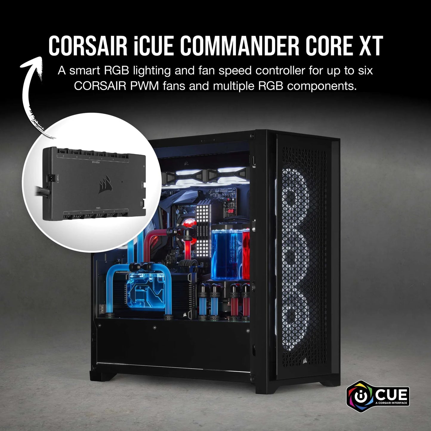 Corsair Icue Commander Core Xt Digital Fan Speed And RGB Lighting Controller. 6X Fan; 6X RGB image 5