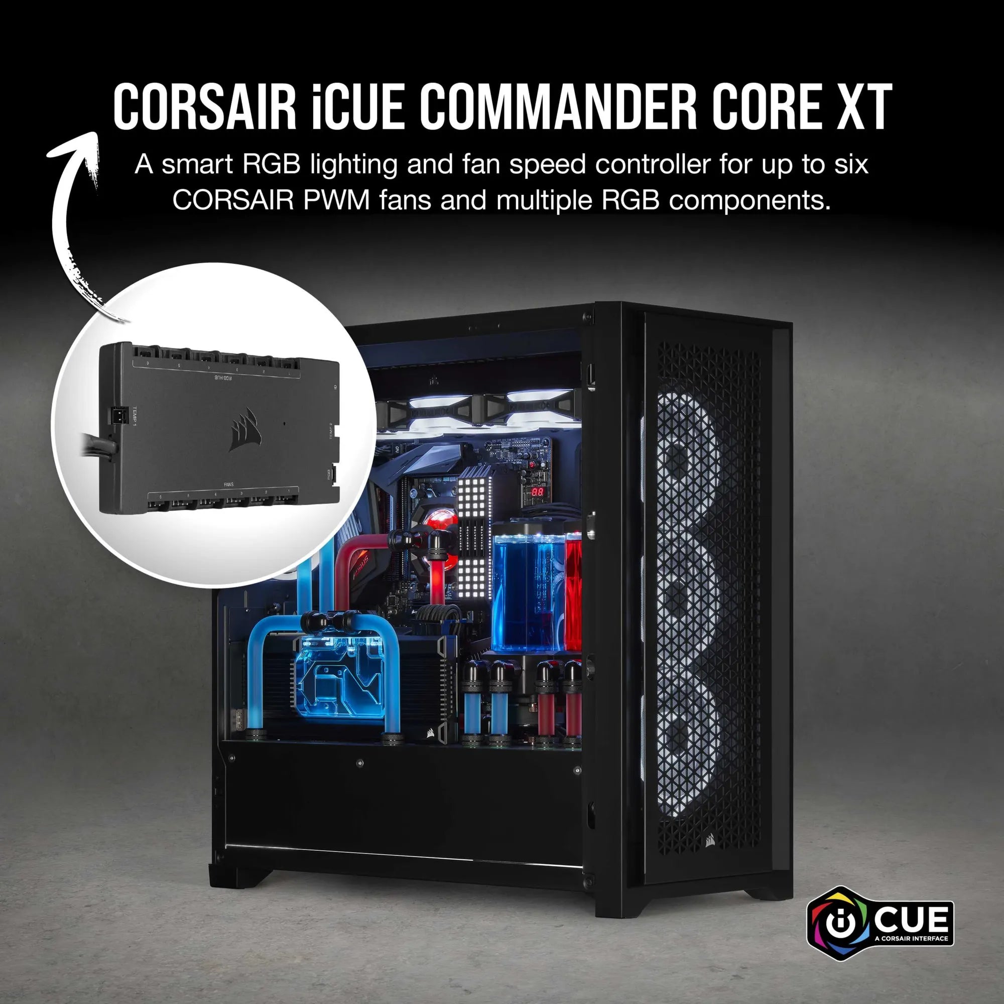 Corsair Icue Commander Core Xt Digital Fan Speed And RGB Lighting Controller. 6X Fan; 6X RGB image 5