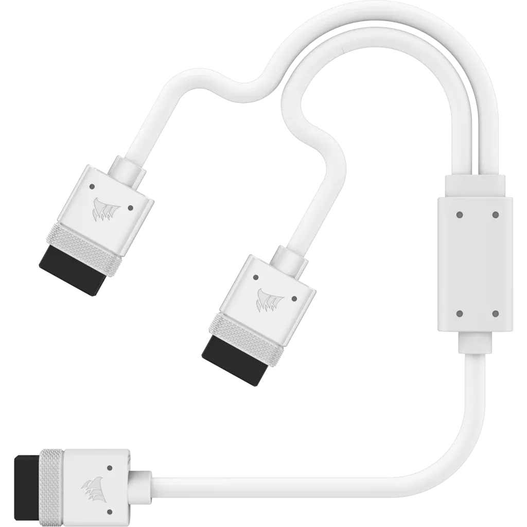 Corsair Icue Link Cable; 1X 600MM Y-Cable With Straight Connectors; White image 2