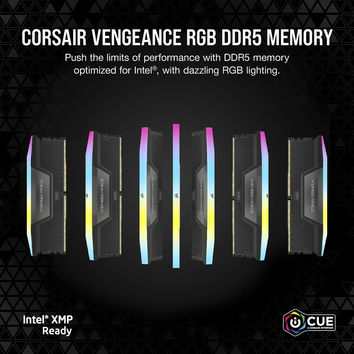 Corsair Vengeance RGB DDR5 16GB (2 X 8GB) DDR5 5200 CL40-40-40-77 1.25V INTEL XMP Black image 3