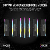 Corsair Vengeance RGB DDR5 16GB (2 X 8GB) DDR5 5200 CL40-40-40-77 1.25V INTEL XMP Black image 3