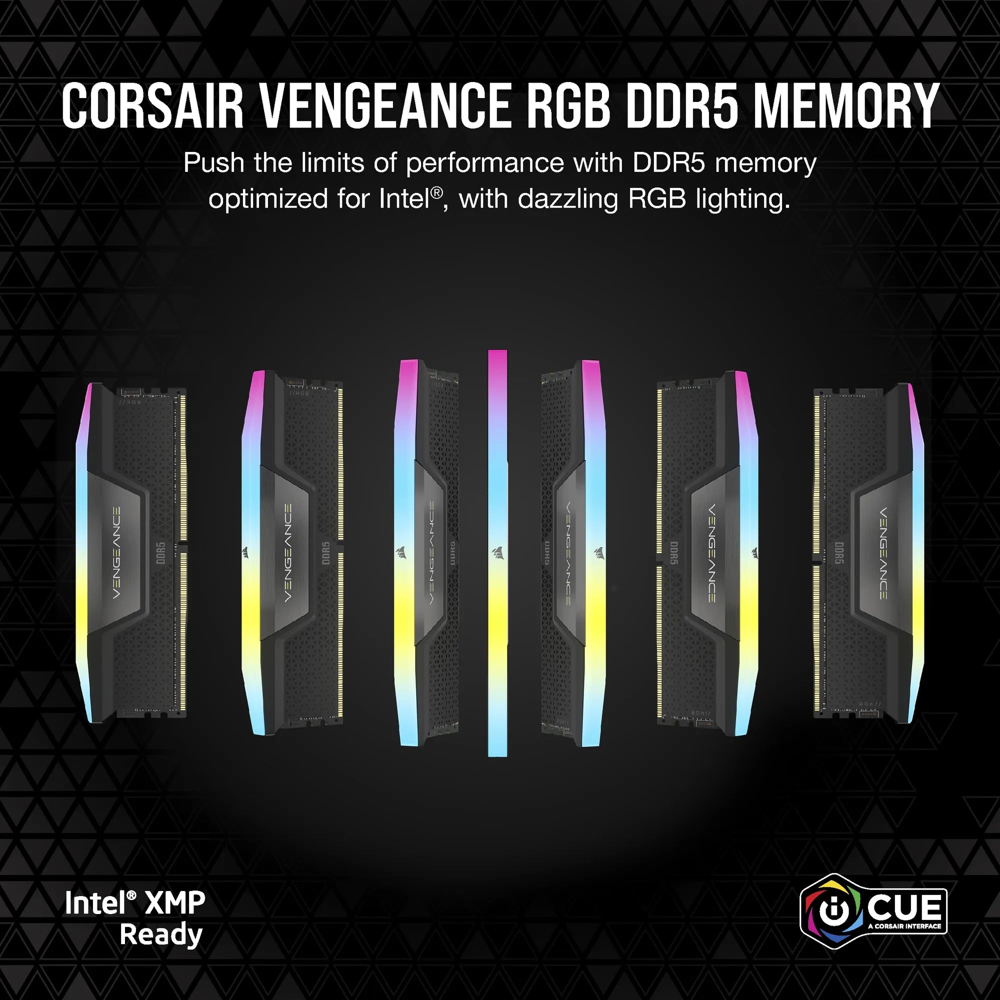 Corsair Vengeance RGB DDR5 16GB (2 X 8GB) DDR5 5200 CL40-40-40-77 1.25V INTEL XMP Black image 3