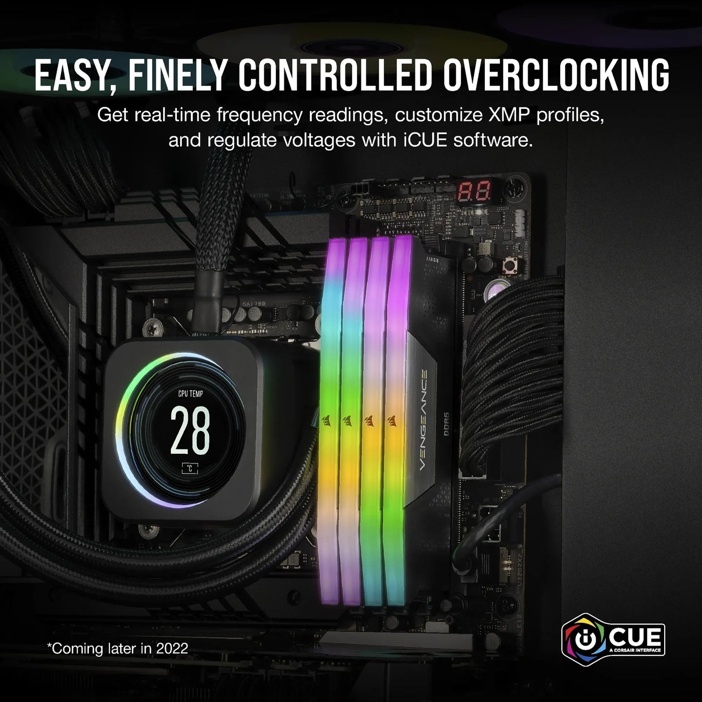 Corsair Vengeance RGB DDR5 16GB (2 X 8GB) DDR5 5200 CL40-40-40-77 1.25V INTEL XMP Black image 5