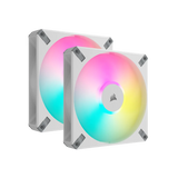 Corsair Af Elite Series; AF140 RGB Elite White; 140MM Fluid Dynamic RGB Fan With Airguide; Dual Pack With Lighting Node Core image 2