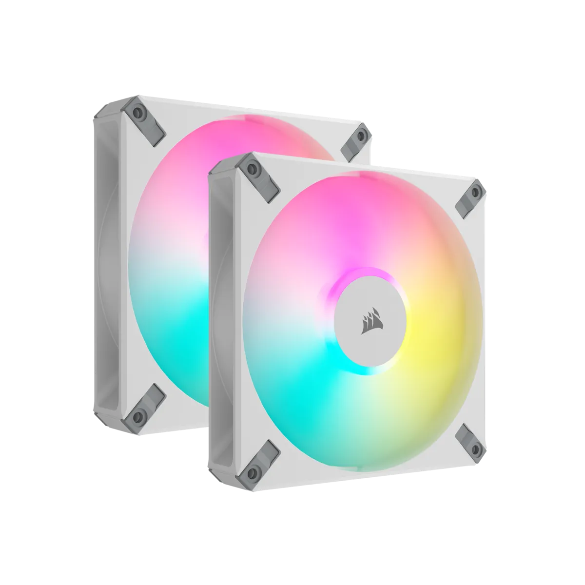 Corsair Af Elite Series; AF140 RGB Elite White; 140MM Fluid Dynamic RGB Fan With Airguide; Dual Pack With Lighting Node Core image 2