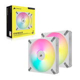Corsair Af Elite Series; AF140 RGB Elite White; 140MM Fluid Dynamic RGB Fan With Airguide; Dual Pack With Lighting Node Core image 3