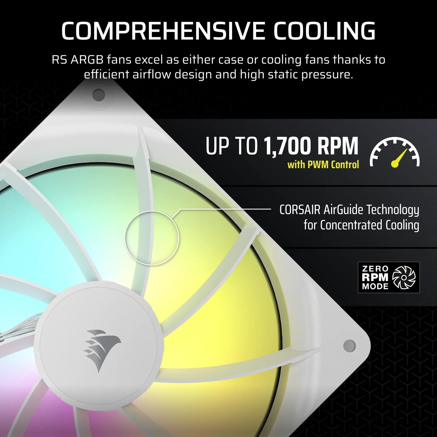 Corsair RS140 ARGB 140MM PWM Fan – White image 2