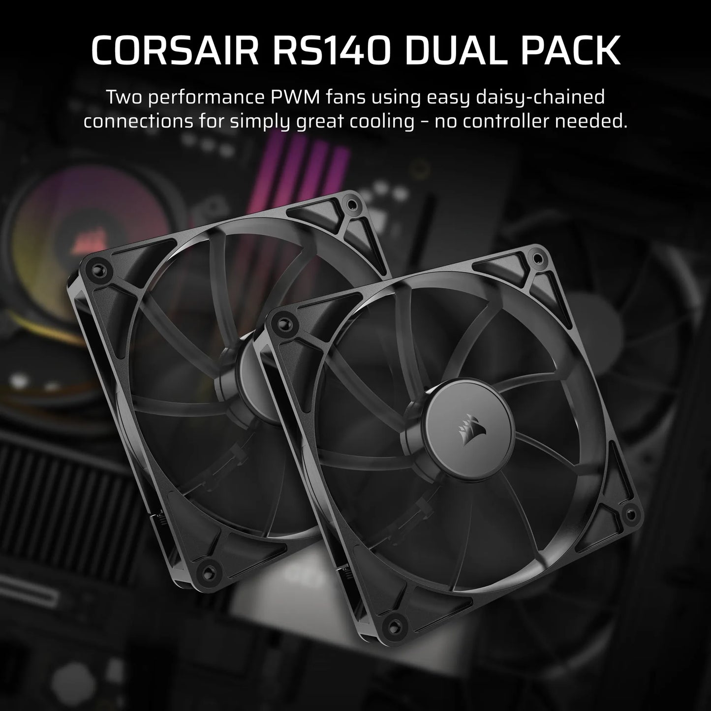 Corsair RS140 140MM PWM Fans Dual Pack image 4