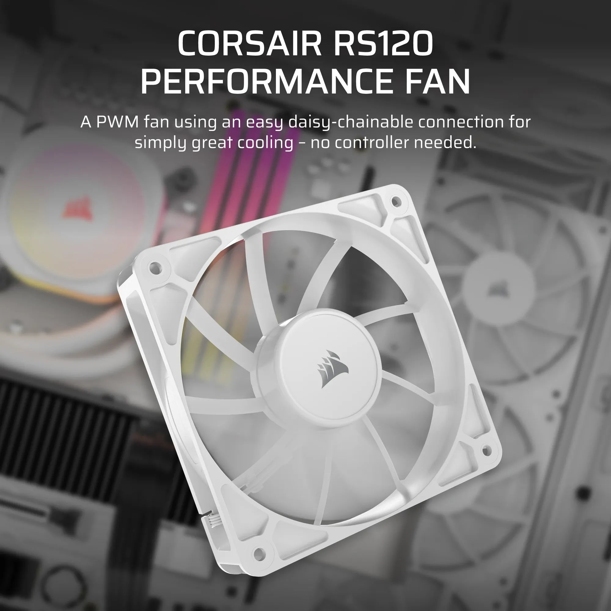 Corsair RS120 120MM PWM Fan – White image 2