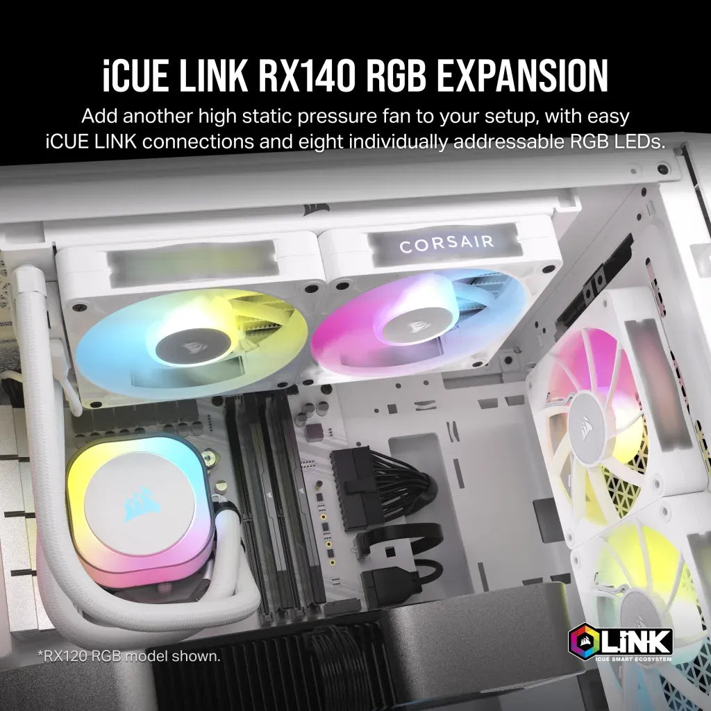 Corsair Rx Series; Icue Link RX140; 140MM Fan; Single Pack White. image 2