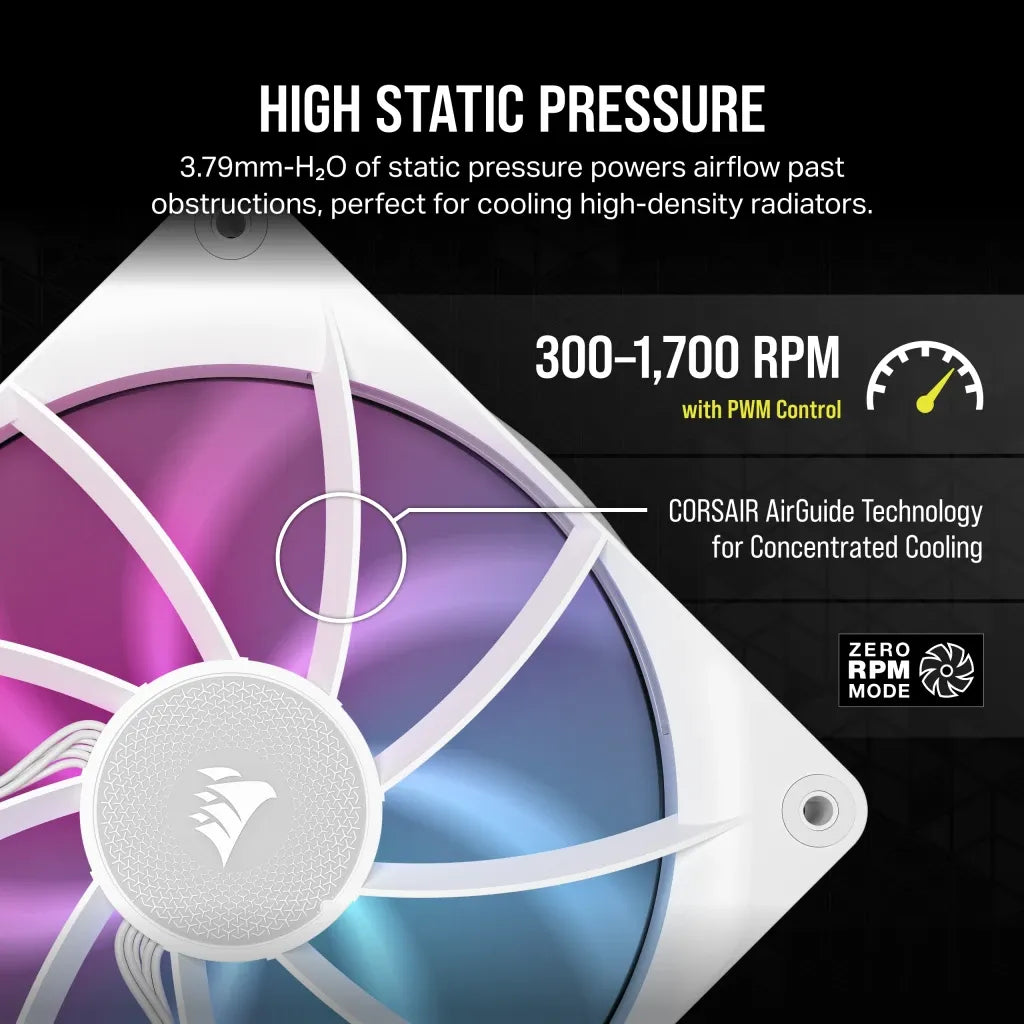 Corsair Rx Series; Icue Link RX140; 140MM Fan; Single Pack White. image 5