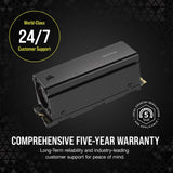 Corsair MP700 Pro 2TB M.2 NVME PCIE Gen. 5 X4 SSD With Cooler; Read Up To 12 400MB/S; Write Up To 11 800MB/S image 4