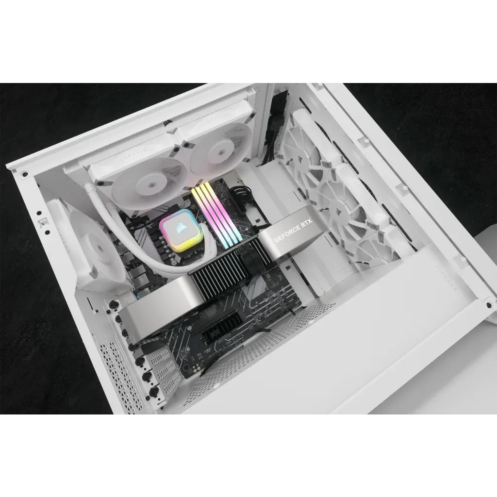 Corsair Icue H100I Elite RGB 240MM Liquid CPU Cooler White AMD: AM5; AM4; STRX4; STR5 | INTEL Lga: 1700/1851; 1200; 115X; 2066