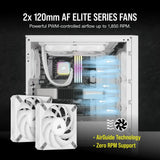Corsair Icue H100I Elite RGB 240MM Liquid CPU Cooler White AMD: AM5; AM4; STRX4; STR5 | INTEL Lga: 1700/1851; 1200; 115X; 2066 image 2