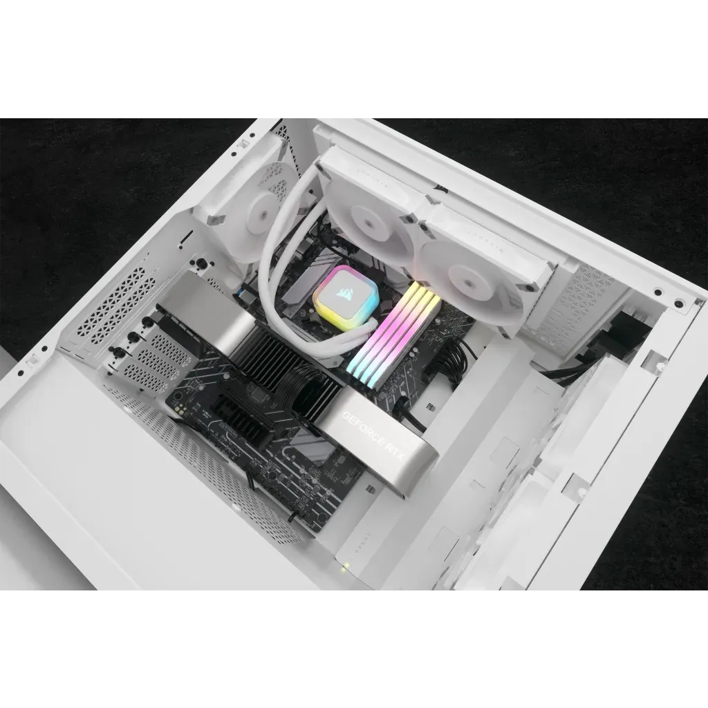 Corsair Icue H100I Elite RGB 240MM Liquid CPU Cooler White AMD: AM5; AM4; STRX4; STR5 | INTEL Lga: 1700/1851; 1200; 115X; 2066 image 3