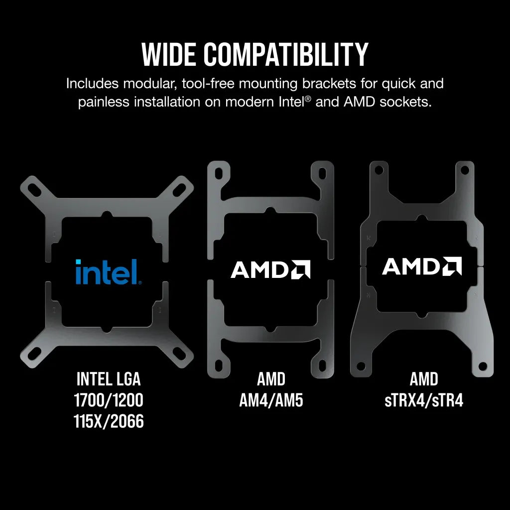 Corsair Icue H100I Elite RGB 240MM Liquid CPU Cooler White AMD: AM5; AM4; STRX4; STR5 | INTEL Lga: 1700/1851; 1200; 115X; 2066 image 5